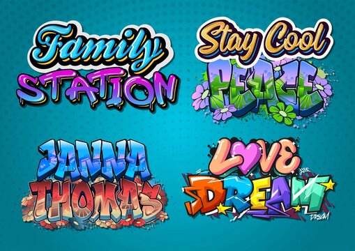 design graffiti pop art street font or word logo