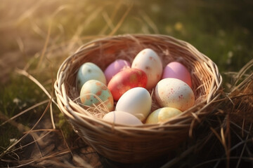 easter eggs in the nest