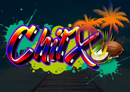 design graffiti pop art street font or word logo