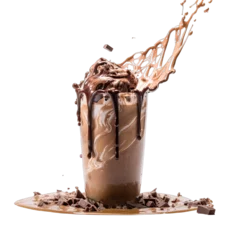 Foto op Plexiglas chocolate milk shake, transparent background png © lupacoarts
