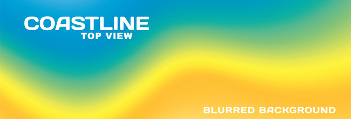 Blurred background like a top view of coastline. Wide vector pattern