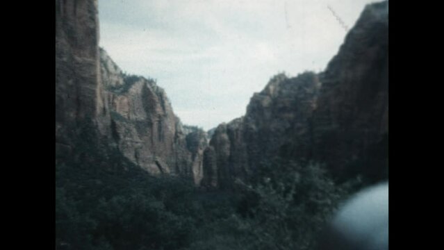 Zion National Park Scenics Color 1957 - Scenic home movies of the strata and rocks at Zion National Park in the 1950s