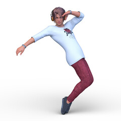 ヘッドホンをした男性