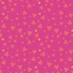 Valentines hearts cartoon pattern for wrapping and kids clothes print and fabrics and gift box