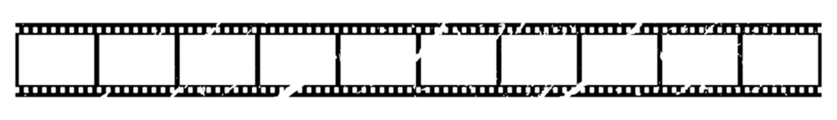 Vintage style 35mm film strip retro vintage vector design with 10 frames on white background. Retro film reel symbol illustration to use in photography, television, cinema, photo frame.