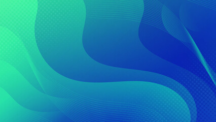 Abstract Gradient Green Blue liquid background. Modern background design. Dynamic Waves. Fluid shapes composition. Fit for website, banners, brochure, posters