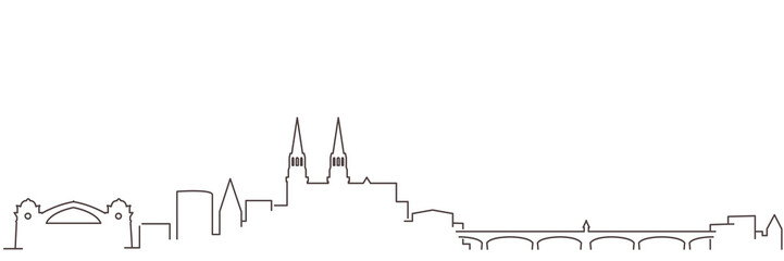 Basel Dark Line Simple Minimalist Skyline With White Background