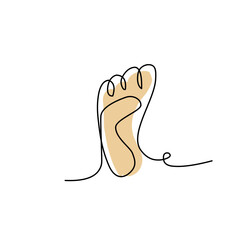 continuous line art of footprint