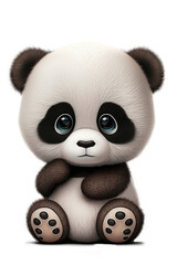 Very cute Panda with big eyes. Generative AI