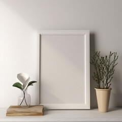 large art frame - picture frame on wall - white frame - simple style