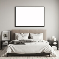 large art frame - picture frame on wall - black frame - bedroom