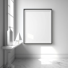 large art frame - picture frame on wall - black white frame - contemporary style