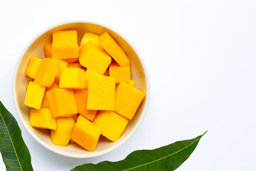 Tropical fruit, Mango  on white background.