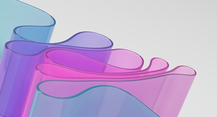 Ribbon Empty background for product podium presentation flowing waves glass