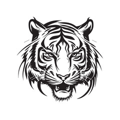 Tiger vector image on a white background. Vector illustration logo. Silhouette svg.