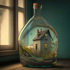 old house in the bottle