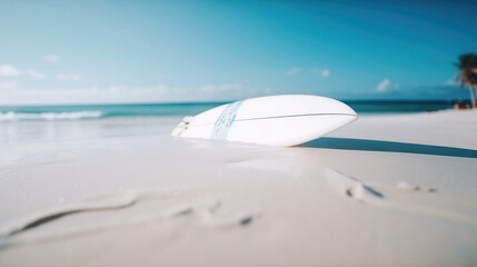 Fototapeta na wymiar surfboard on the beach. generative AI