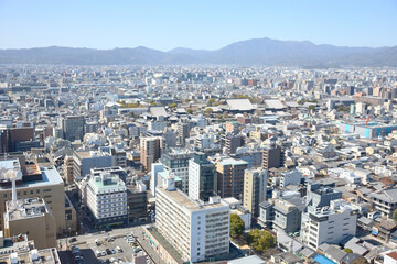 Fototapeta na wymiar 京都タワーから見た京都市