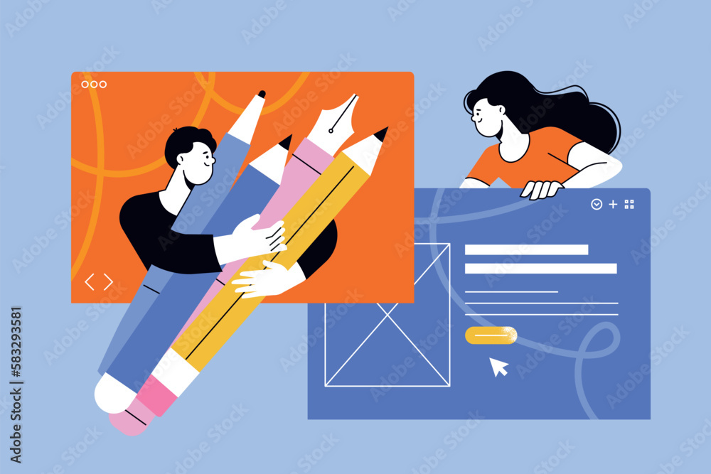 Wall mural vector illustration of graphic and web design. creative concept for web banner, social media banner,