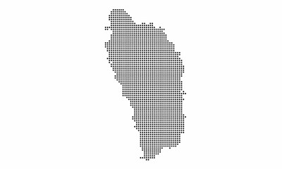 Dominica dotted map with grunge texture in dot style. Abstract vector illustration of a country map with halftone effect for infographic. 