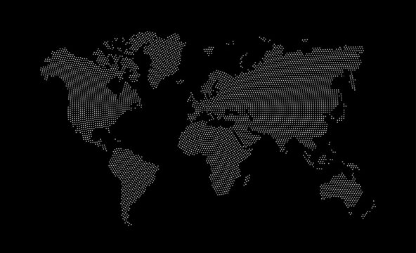 Fototapeta Dotted world map. Vector illustration.