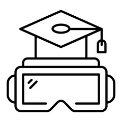 3D Education Outline Icon
