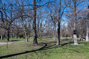 Spring view of Borisova gradina in city of Sofia, Bulgaria