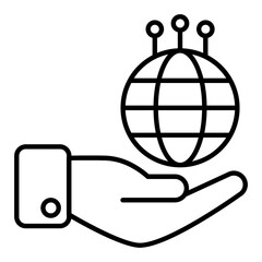 Global Network Outline Icon