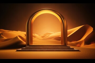 Luxury podium for premium product presentation. Generative AI