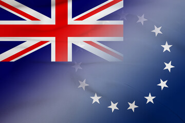 New Zealand and Cook islands state flag international contract COK NZL