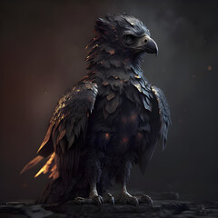 Fototapeta premium phoenix, eagle, mystical creature, black bird