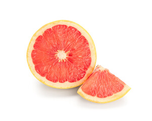 Obraz na płótnie Canvas Juicy grapefruit on white background
