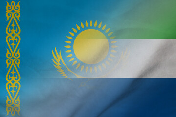 Kazakhstan and Sierra Leone national flag transborder contract SLE KAZ