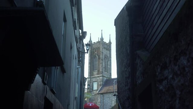 View of the chapel of St Mary's. Medieval church facade 