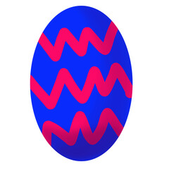 Huevo azul con lineas rojas