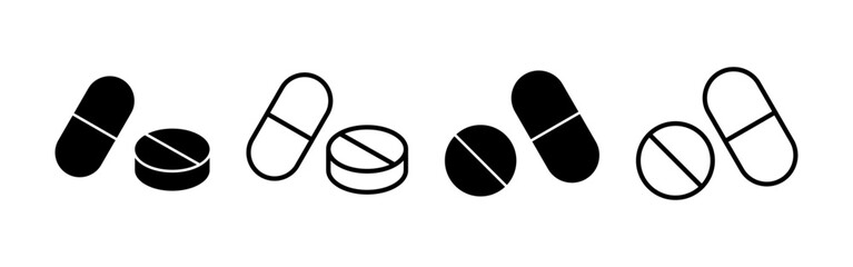 Pills icon vector for web and mobile app. capsule icon. Drug sign and symbol