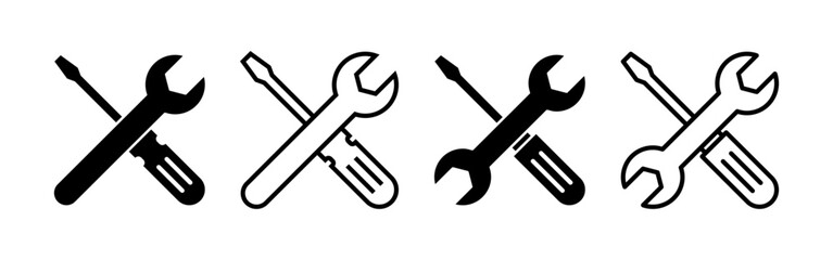 Repair tools icon vector for web and mobile app. tool sign and symbol. setting icon. Wrench and screwdriver. Service