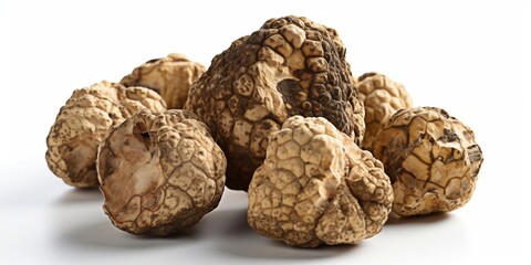 Obraz premium white truffle on white background, generative ai