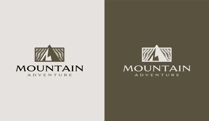 Mountain Hill Top Sun Rays monoline. Universal creative premium symbol. Vector sign icon logo template. Vector illustration