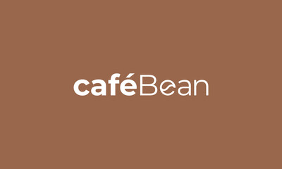 illustration vector graphic logo designs. logotype typography logo cafe bean, coffee bean. simple, minimalist style