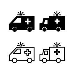 Fototapeta premium Ambulance icon vector illustration. ambulance truck sign and symbol. ambulance car