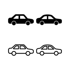 Car icon vector illustration. car sign and symbol. small sedan