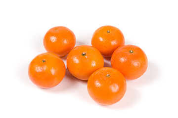 Fresh mandarin orange fruit isolated on white background.