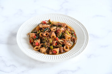 spicy stir fried salted squid