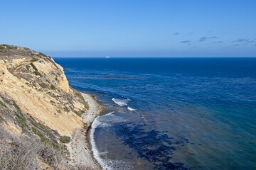 Fototapeta na wymiar Hiking along the Pacific Coastline of the Palos Verdes Peninsula in south Los Angeles County