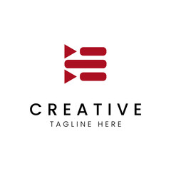 E Letter Mark Logo Vector Design