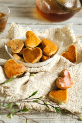 peanut cookies, skippy or kueh kacang in bowl. popular at hari raya, ramadhan