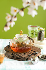still life tea pot with cookies