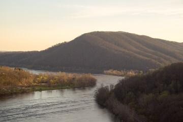 Views of the winding New River at New River Junction in Christiansburg, VA