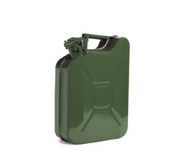 New khaki metal canister isolated on white